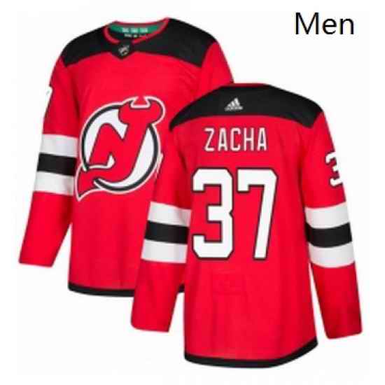 Mens Adidas New Jersey Devils 37 Pavel Zacha Premier Red Home NHL Jersey